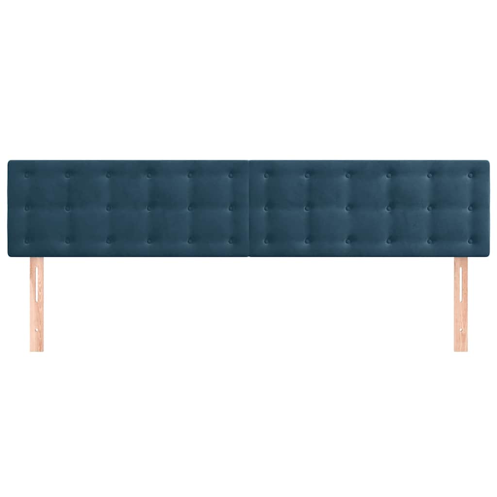 sengegavle 160x5x78/88 cm fløjl mørkeblå