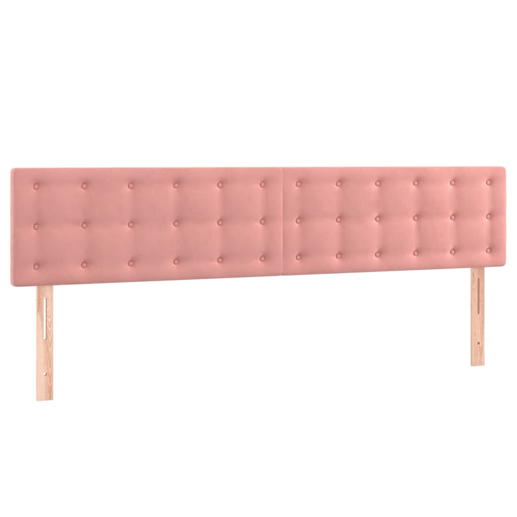 sengegavle 160x5x78/88 cm fløjl lyserød