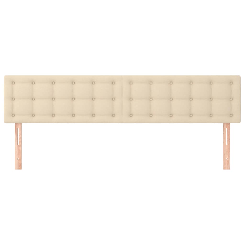 sengegavle 180x5x78/88 cm stof cremefarvet