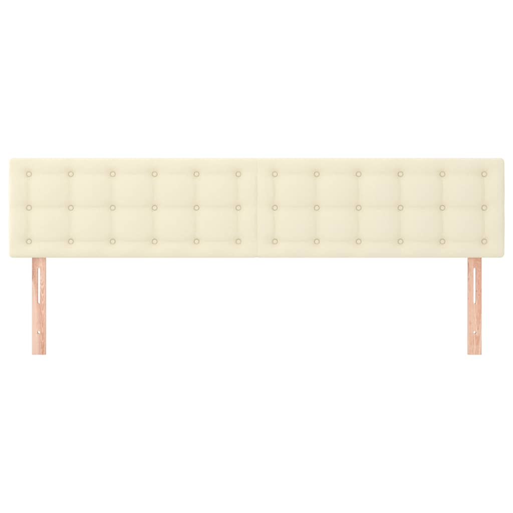 sengegavle 180x5x78/88 cm kunstlæder cremefarvet