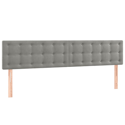 sengegavle 180x5x78/88 cm fløjl lysegrå
