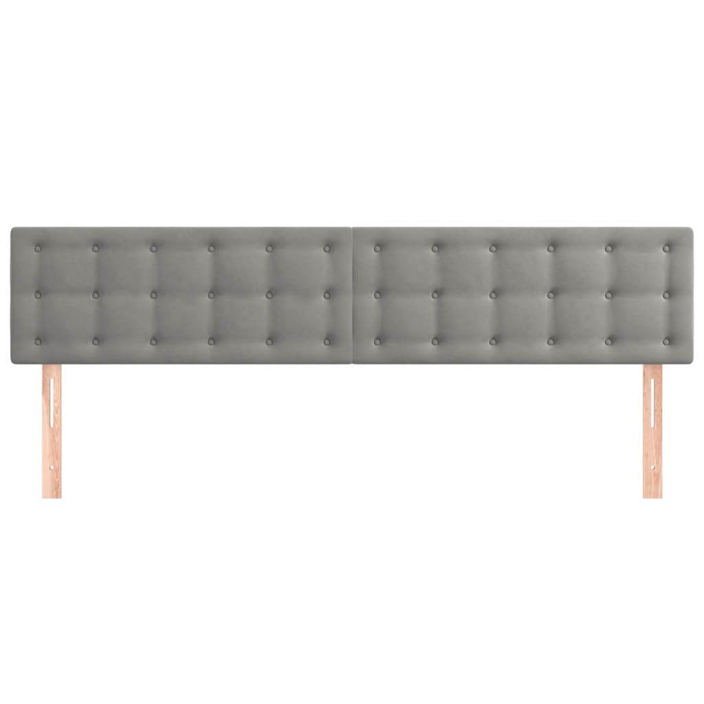 sengegavle 180x5x78/88 cm fløjl lysegrå