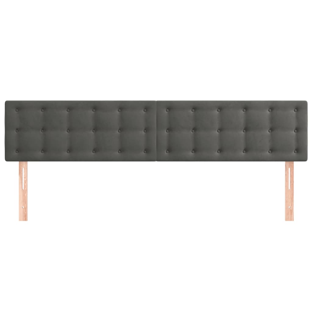 sengegavle 180x5x78/88 cm fløjl mørkegrå