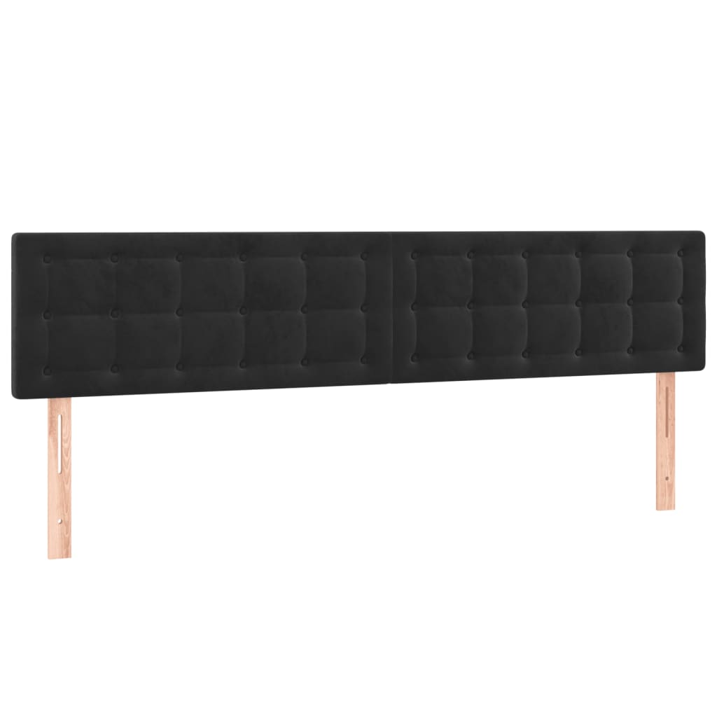 sengegavle 180x5x78/88 cm fløjl sort