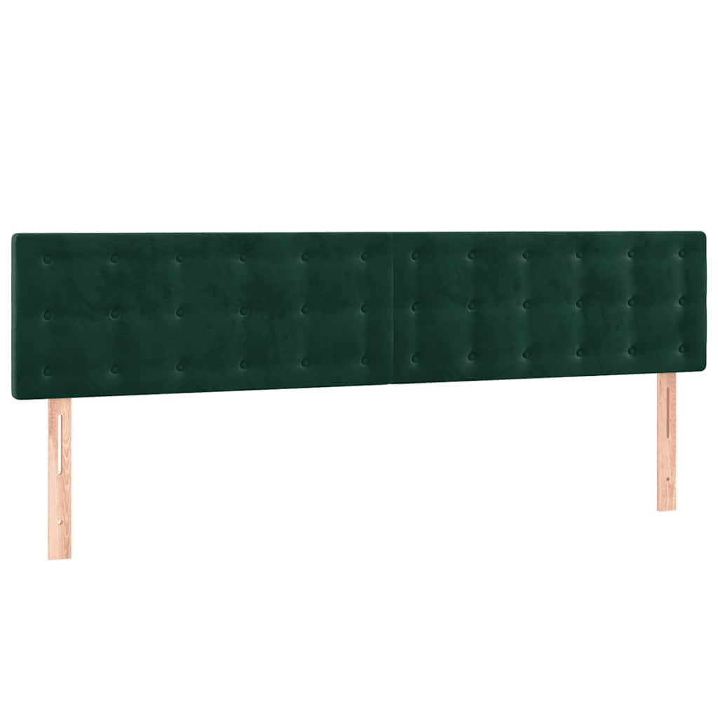 sengegavle 180x5x78/88 cm fløjl mørkegrøn