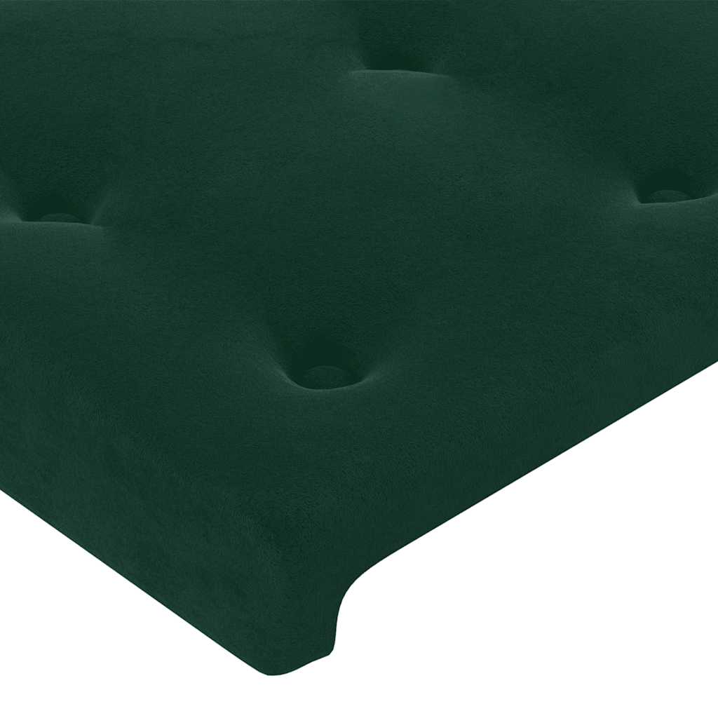 sengegavle 180x5x78/88 cm fløjl mørkegrøn