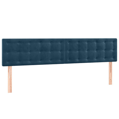 sengegavle 180x5x78/88 cm fløjl mørkeblå
