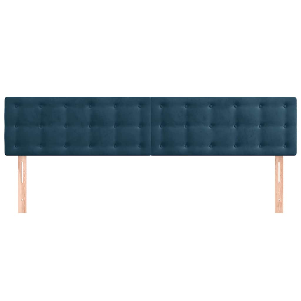 sengegavle 180x5x78/88 cm fløjl mørkeblå
