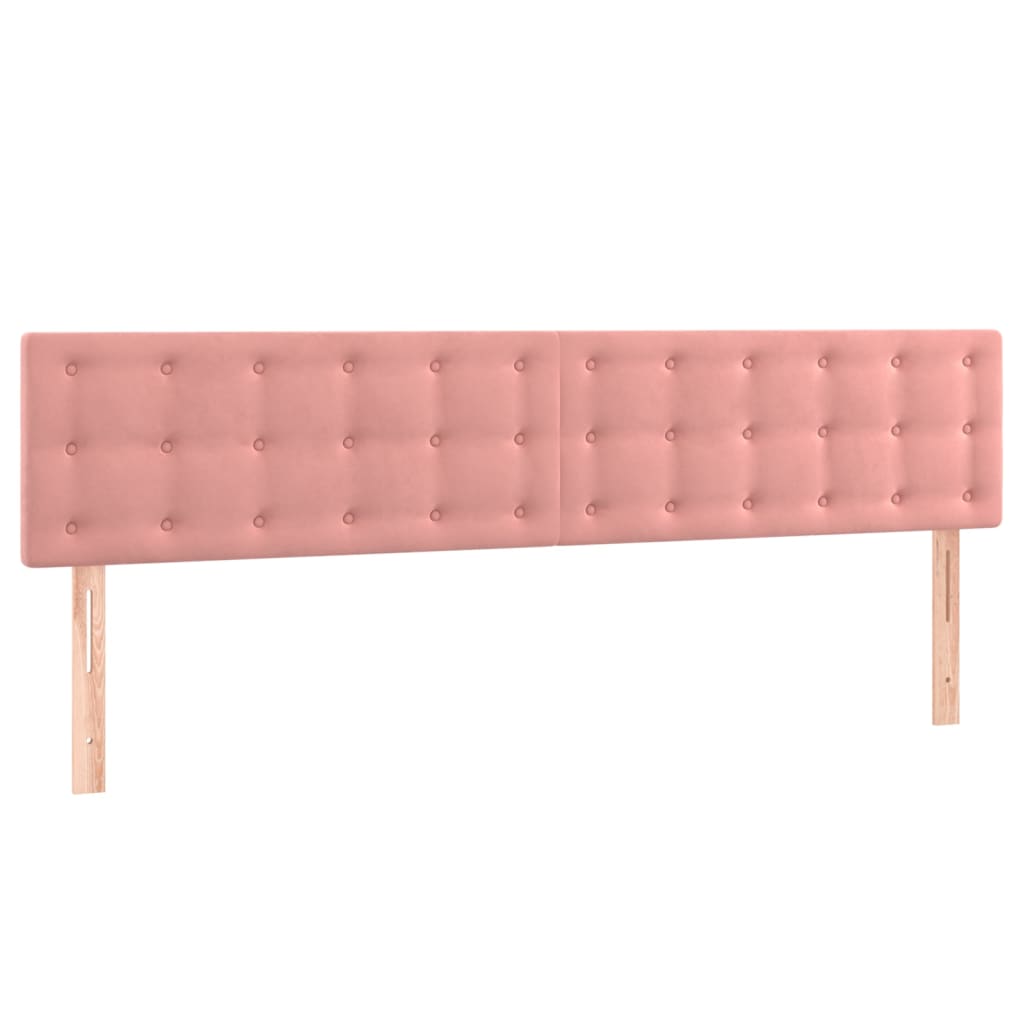 sengegavle 180x5x78/88 cm fløjl lyserød