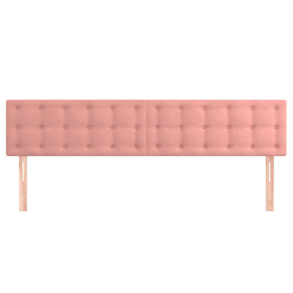 sengegavle 180x5x78/88 cm fløjl lyserød