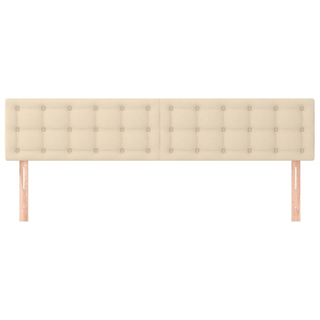 sengegavle 200x5x78/88 cm stof cremefarvet