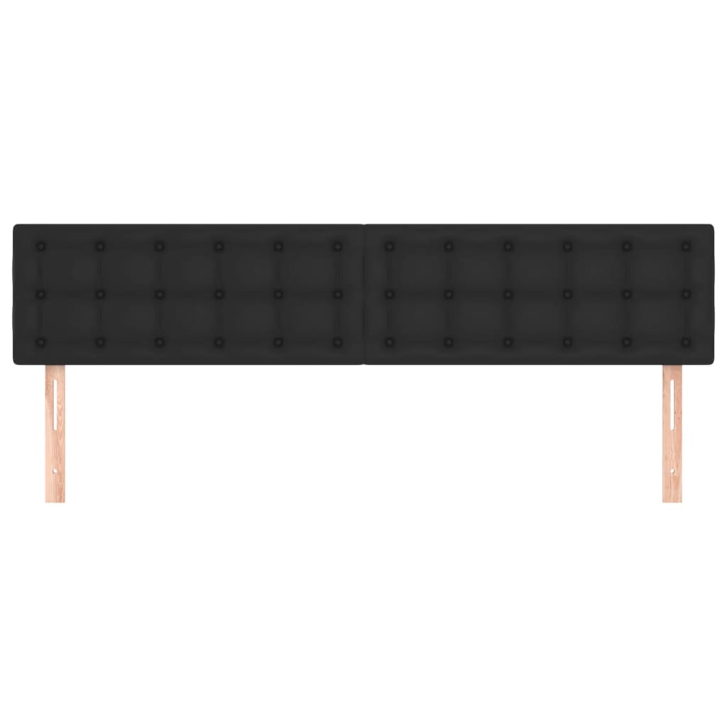 sengegavle 200x5x78/88 cm kunstlæder sort