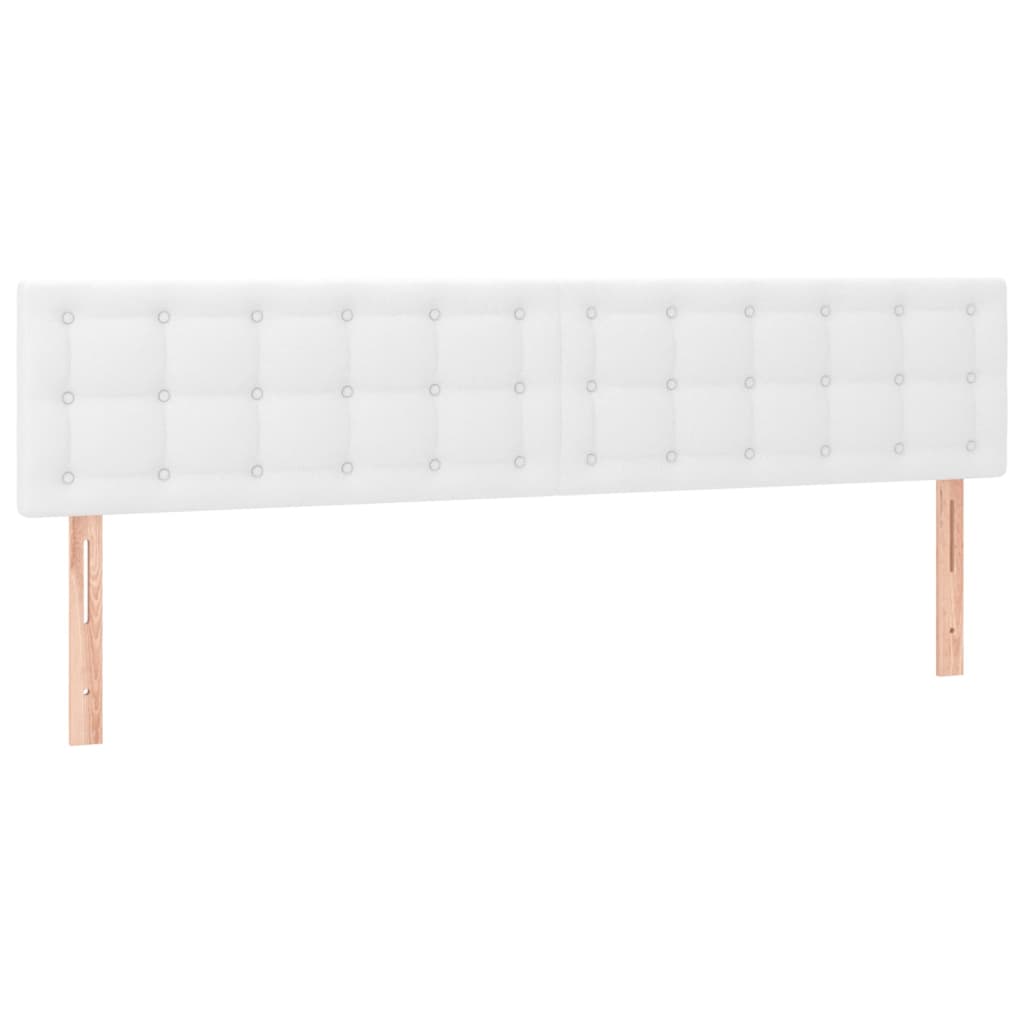 sengegavle 200x5x78/88 cm kunstlæder hvid