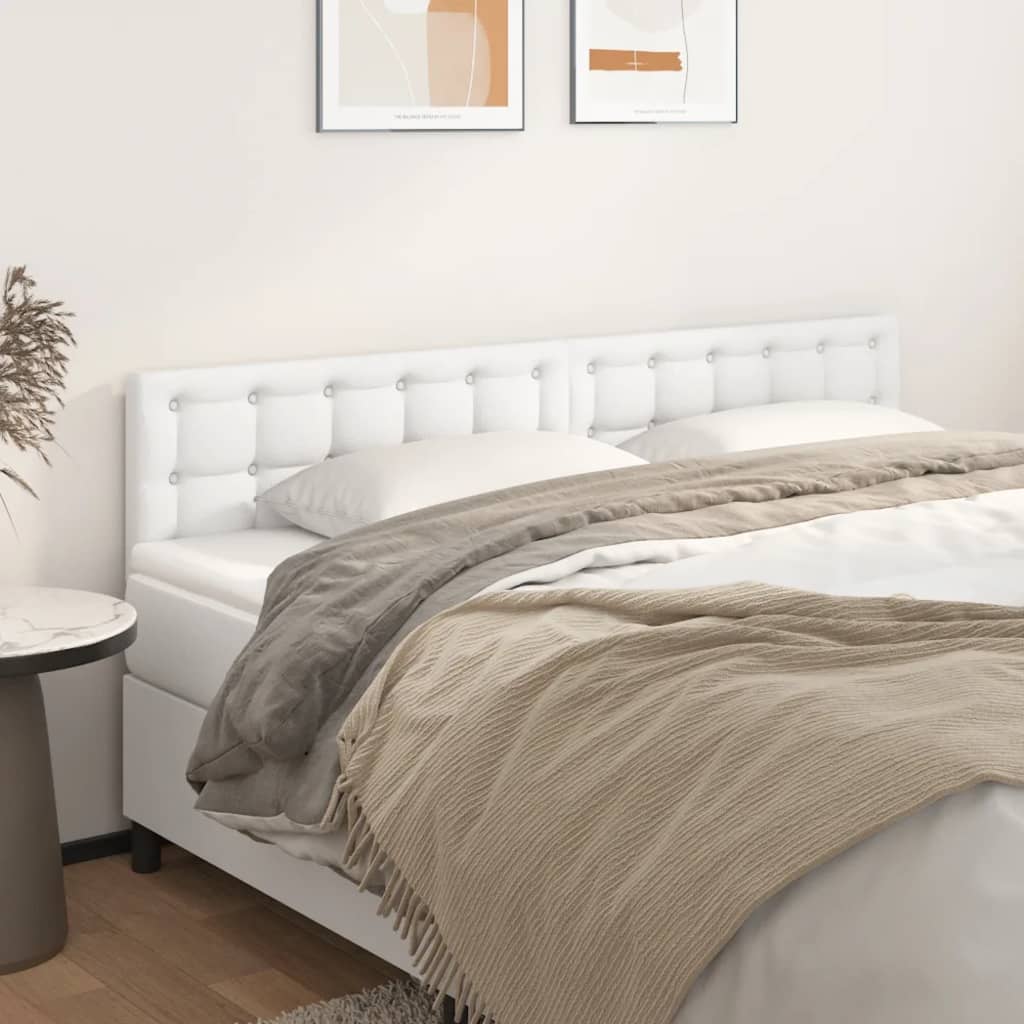 sengegavle 200x5x78/88 cm kunstlæder hvid