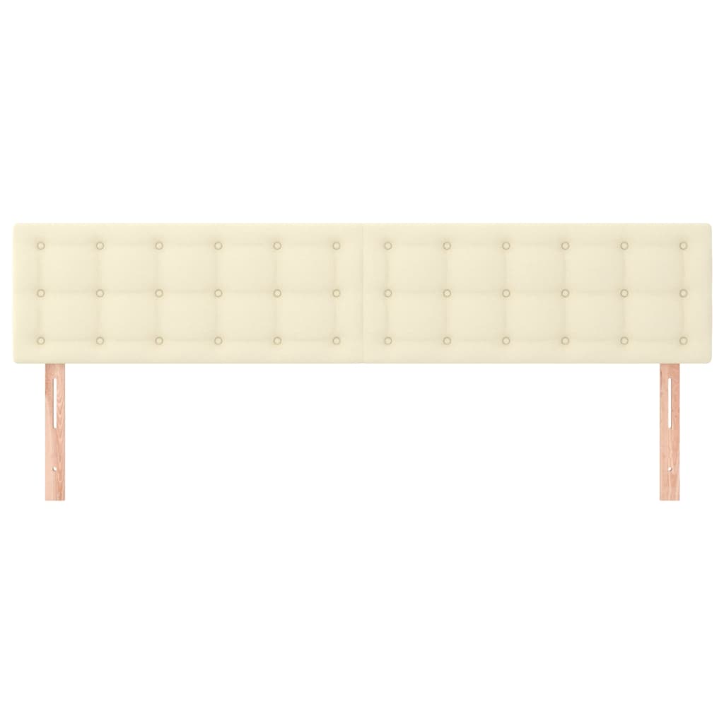 sengegavle 200x5x78/88 cm kunstlæder cremefarvet
