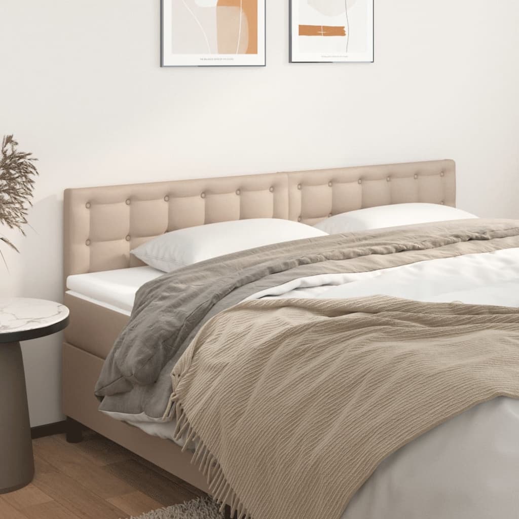 sengegavle 200x5x78/88 cm kunstlæder cappuccinofarvet