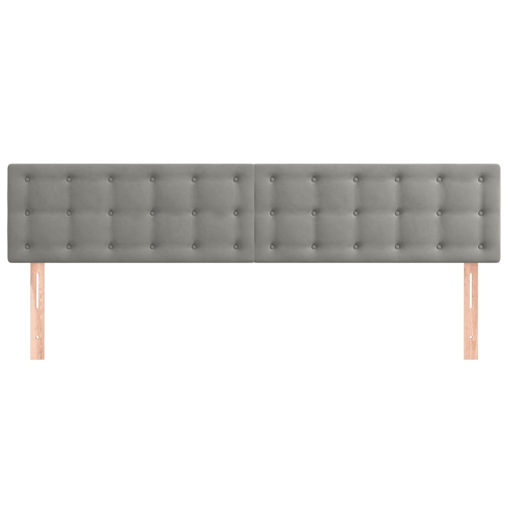 sengegavle 200x5x78/88 cm fløjl lysegrå