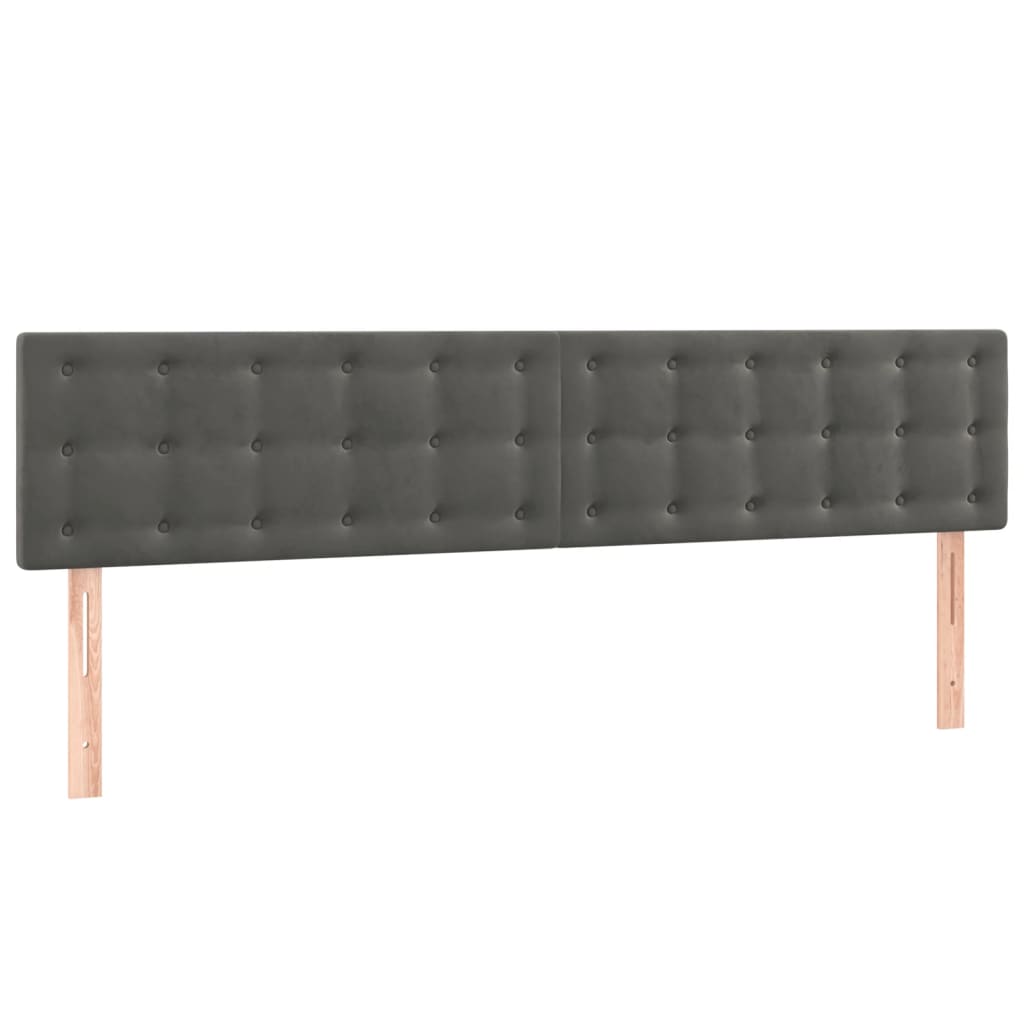 sengegavle 200x5x78/88 cm fløjl mørkegrå
