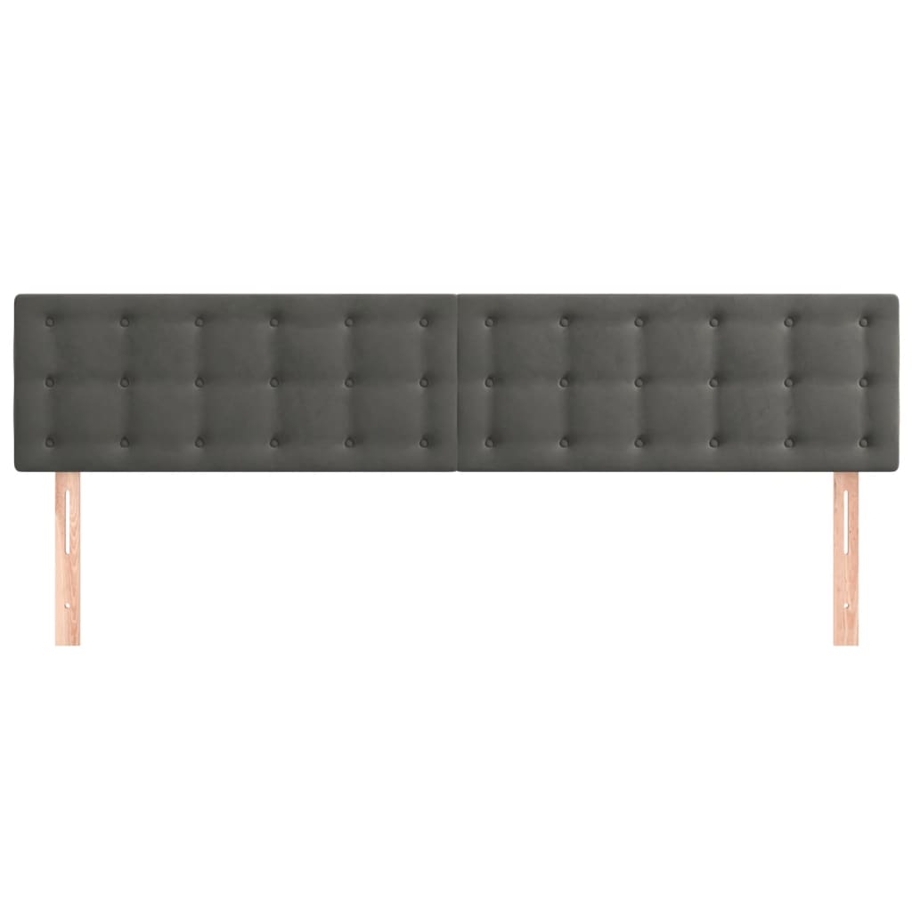 sengegavle 200x5x78/88 cm fløjl mørkegrå