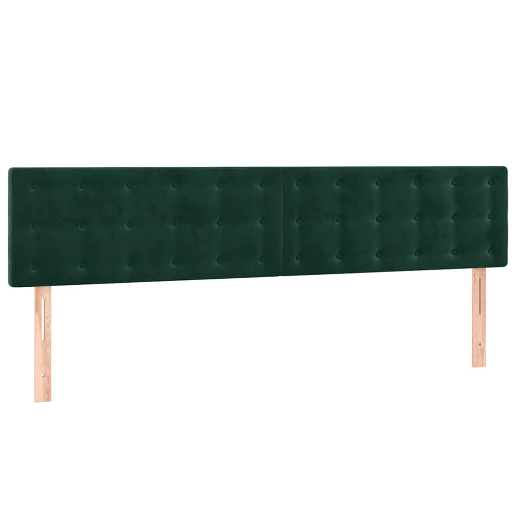 sengegavle 200x5x78/88 cm fløjl mørkegrøn
