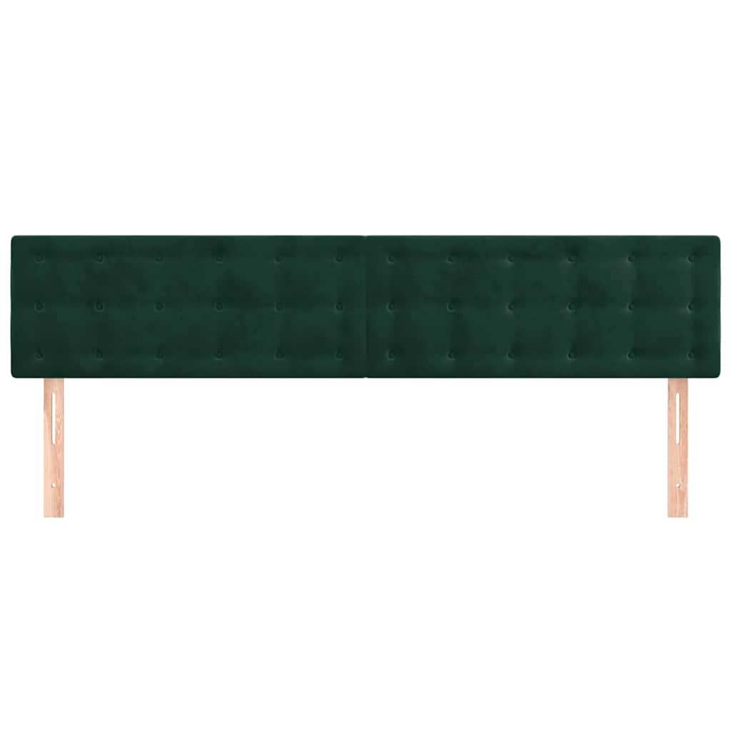 sengegavle 200x5x78/88 cm fløjl mørkegrøn