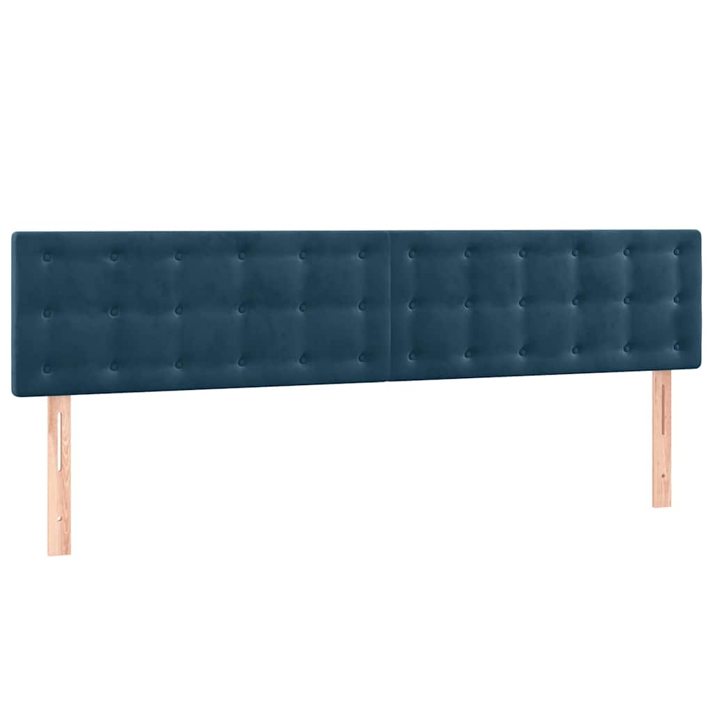 sengegavle 200x5x78/88 cm fløjl mørkeblå