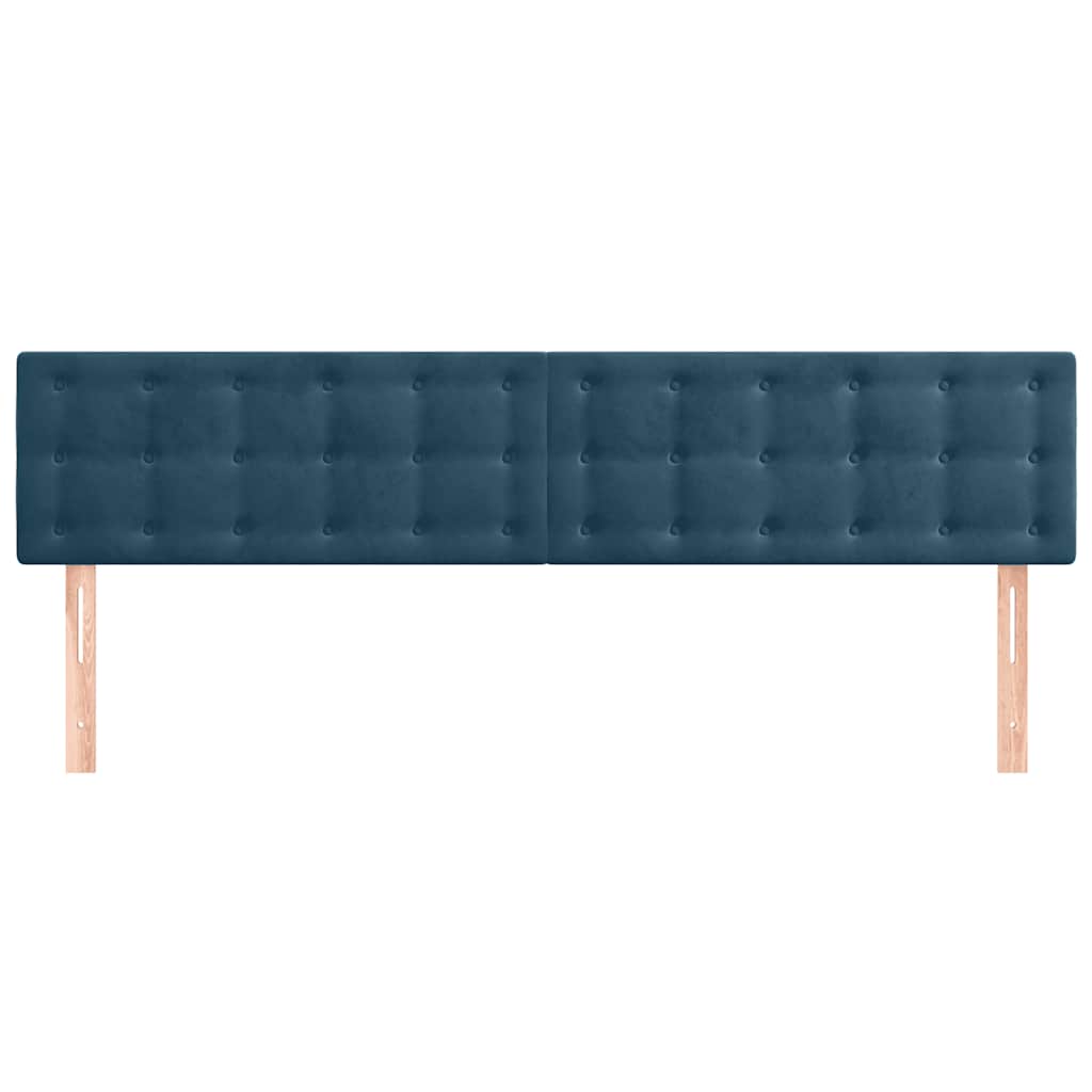 sengegavle 200x5x78/88 cm fløjl mørkeblå