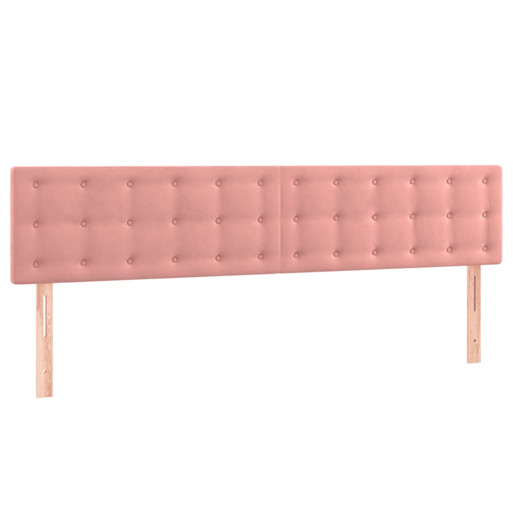 sengegavle 200x5x78/88 cm fløjl lyserød