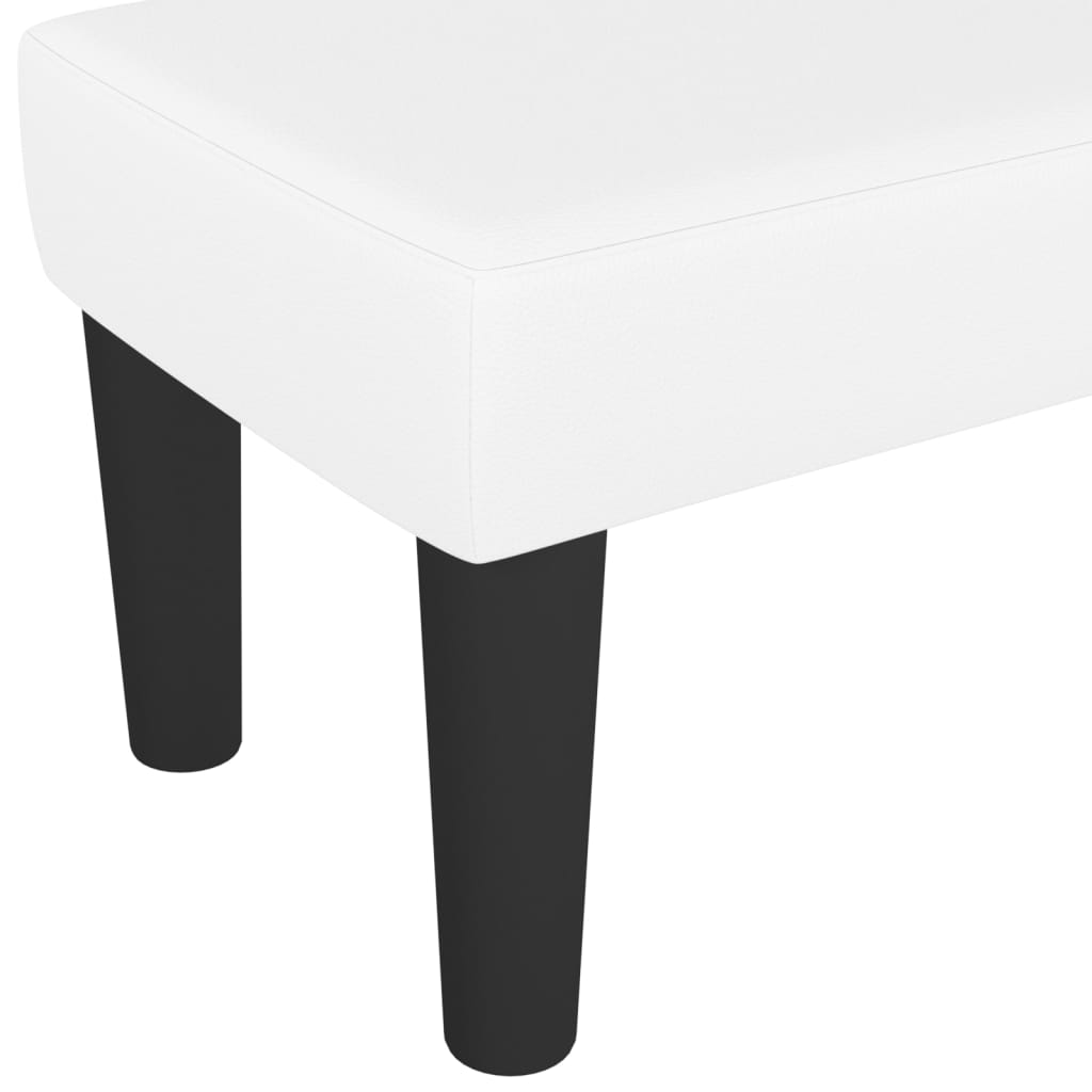 bænk 100x30x30 cm kunstlæder hvid