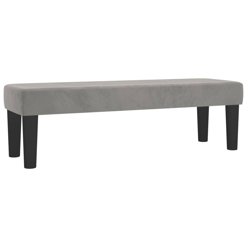 bænk 100x30x30 cm fløjl lysegrå