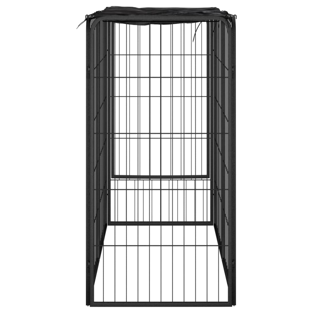 hundegård 50x100 cm 6 paneler pulverlakeret stål sort