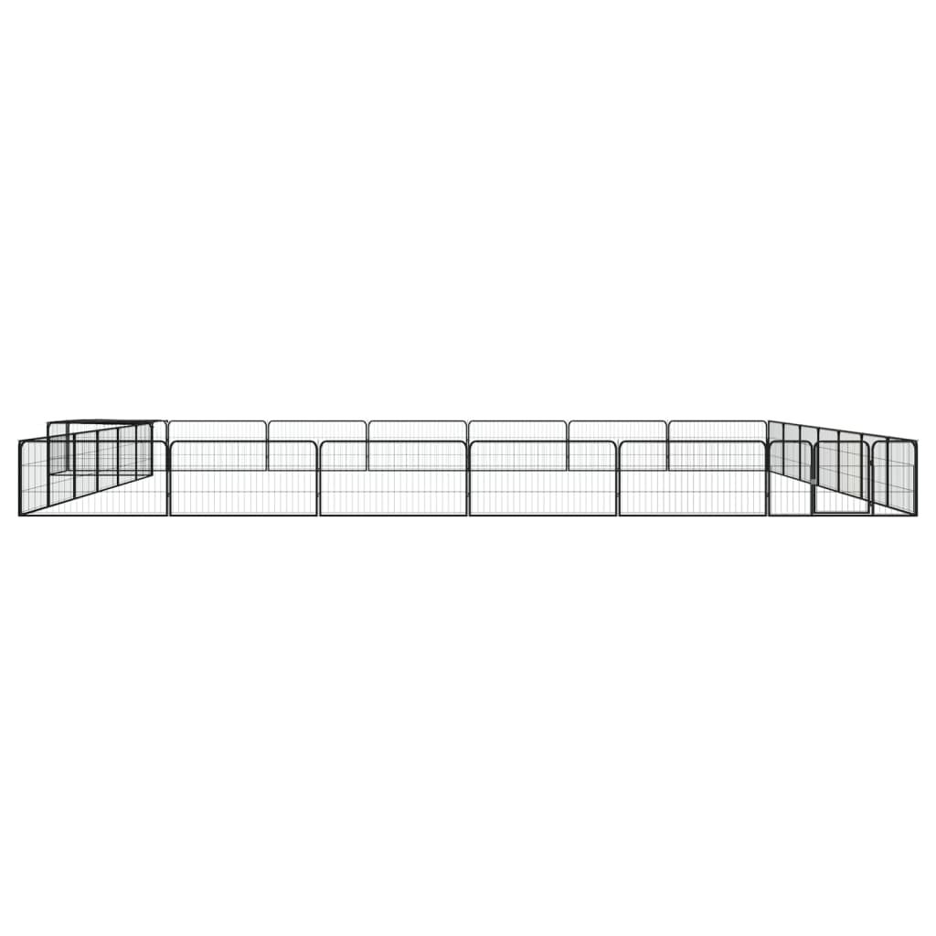 28-panels hundegård 100x50 cm pulverlakeret stål sort