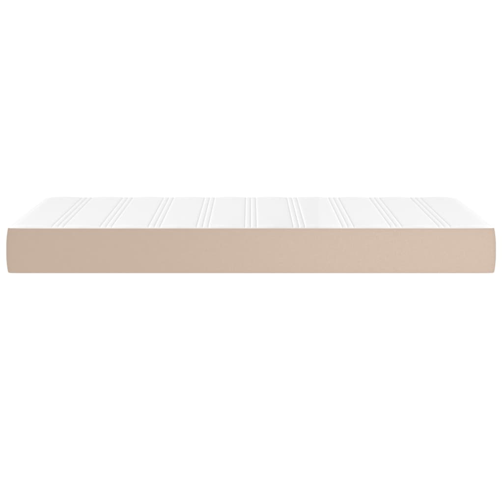 springmadras + pocketfjedre medium 100x200x20 cm kunstlæder cappuccino