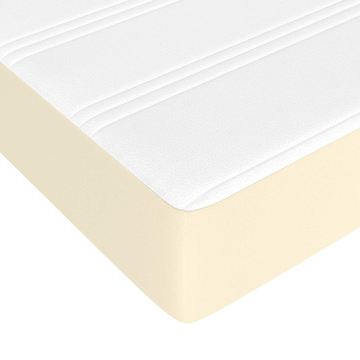 springmadras med pocketfjedre medium 120x200x20 cm kunstlæder creme
