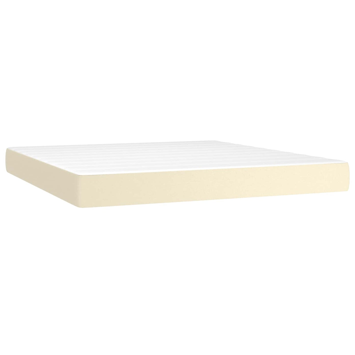 springmadras med pocketfjedre medium 180x200x20 cm kunstlæder creme