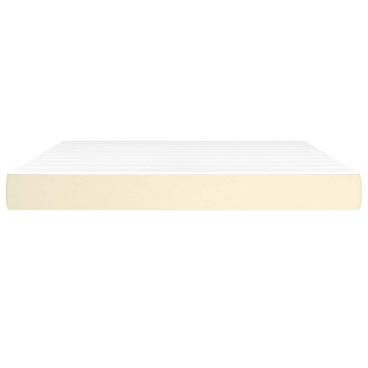 springmadras med pocketfjedre medium 180x200x20 cm kunstlæder creme