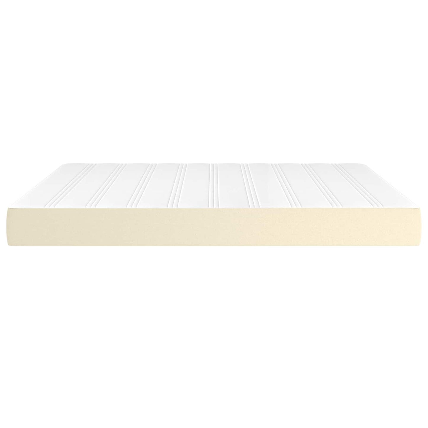 springmadras med pocketfjedre medium 180x200x20 cm kunstlæder creme