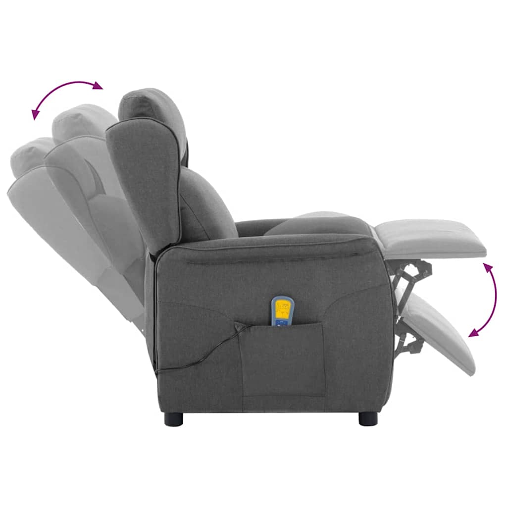 Massagestol Lysegrå 93.5 x 67.5 x 101.5 cm Stof