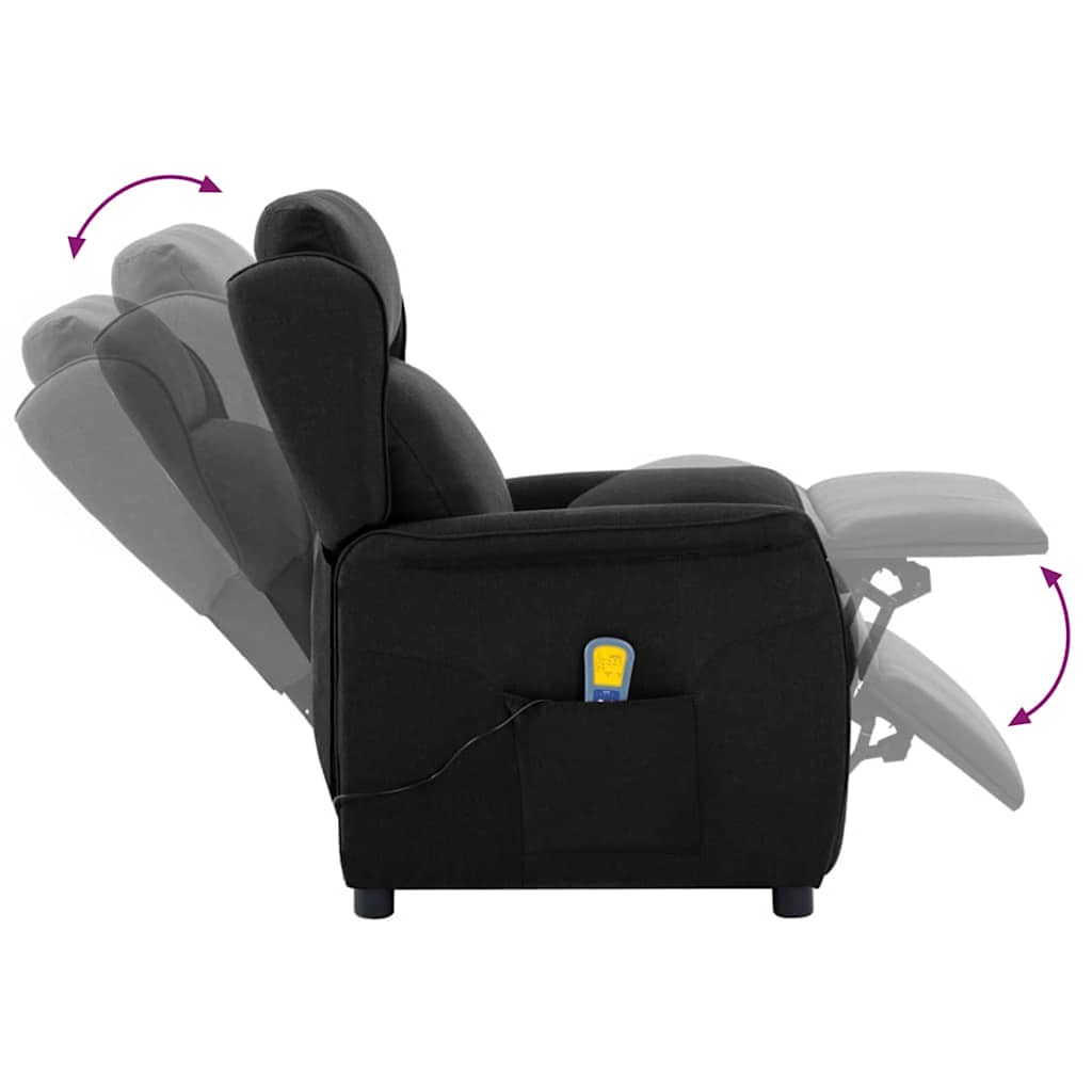 Massagestol Sort 93.5 x 67.5 x 101.5 cm Stof