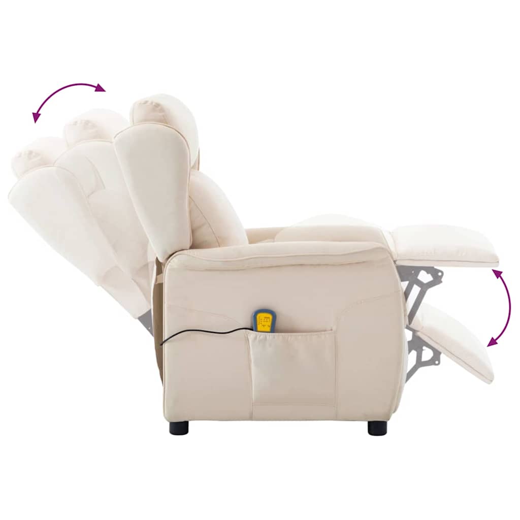 Massagestol Creme 93.5 x 67.5 x 101.5 cm Stof