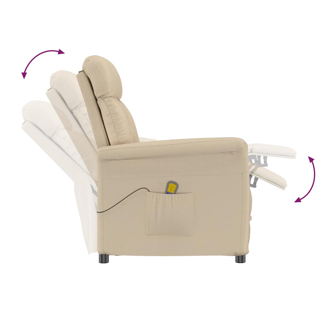 Massagestol Creme 96.5 x 70.5 x 95 cm Mikrofiber