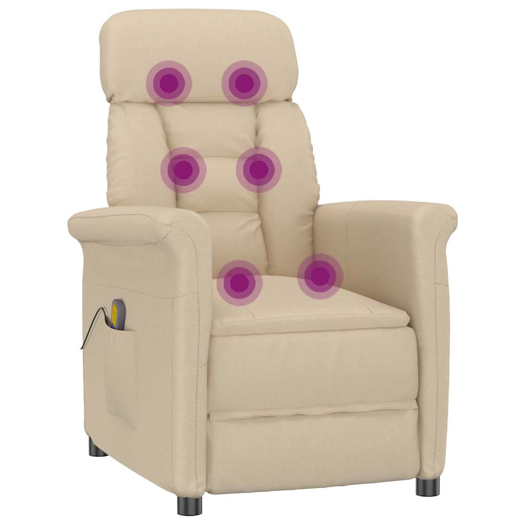 Massagestol Creme 96.5 x 70.5 x 95 cm Mikrofiber