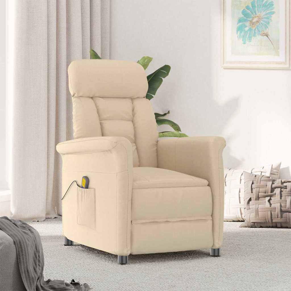 Massagestol Creme 96.5 x 70.5 x 95 cm Mikrofiber