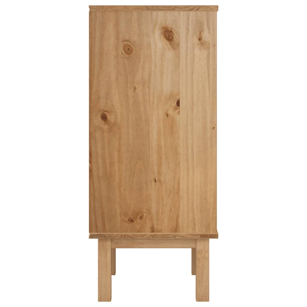 kommode OTTA 45x39x90 cm massivt fyrretræ brun og hvid