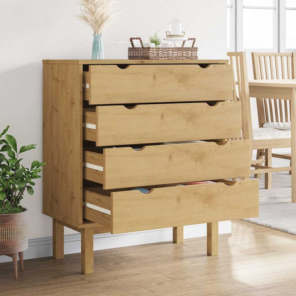 kommode OTTA 76,5x39,5x90 cm massivt fyrretræ