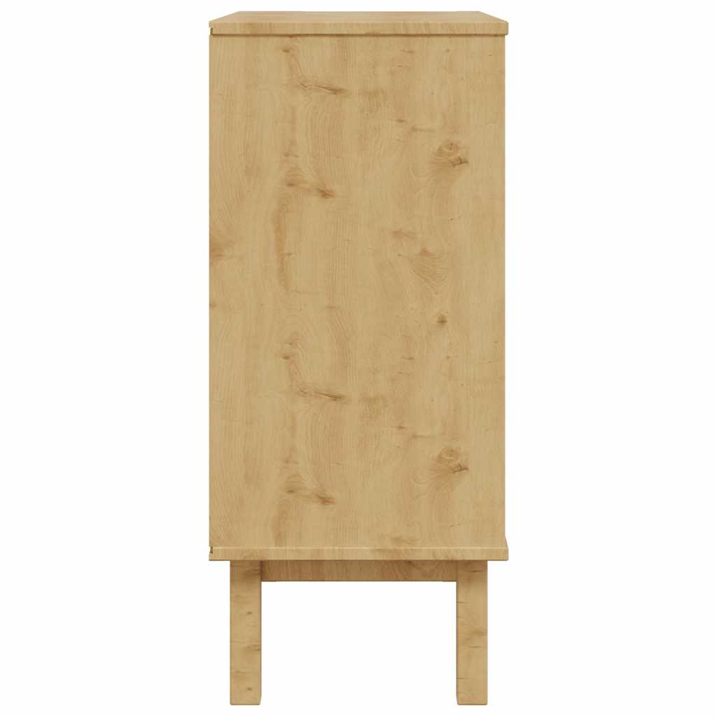 kommode OTTA 76,5x39,5x90 cm massivt fyrretræ brun og hvid