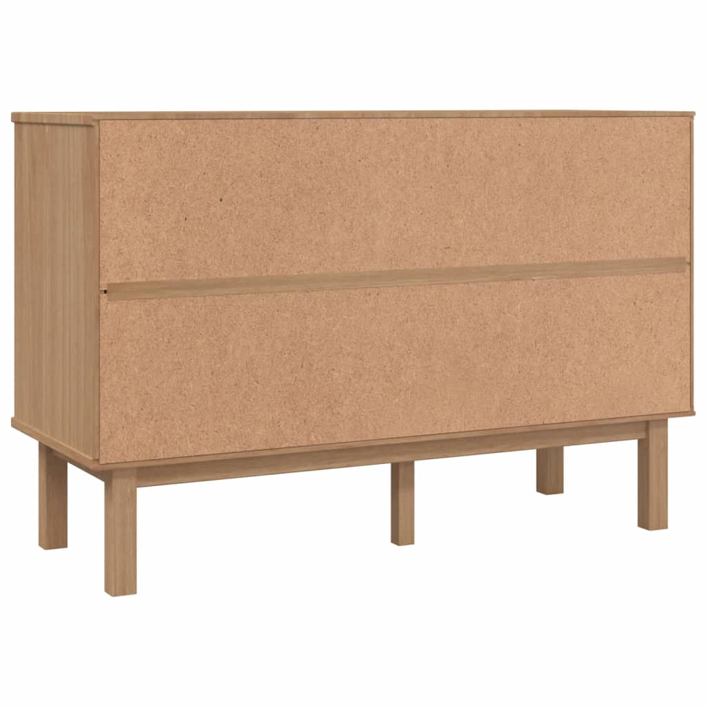 kommode OTTA 111x43x73,5 cm massivt fyrretræ brun og grå
