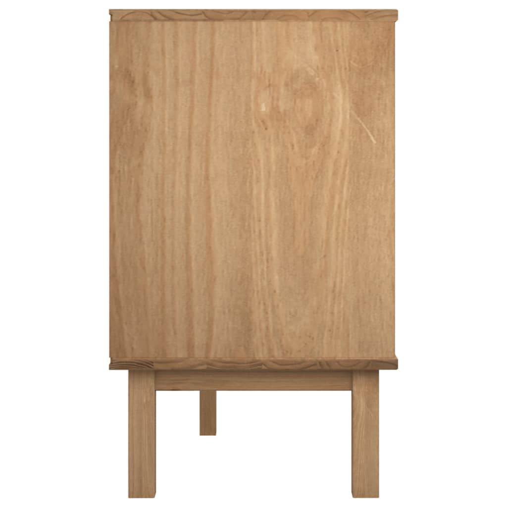 kommode OTTA 111x43x73,5 cm massivt fyrretræ brun og hvid