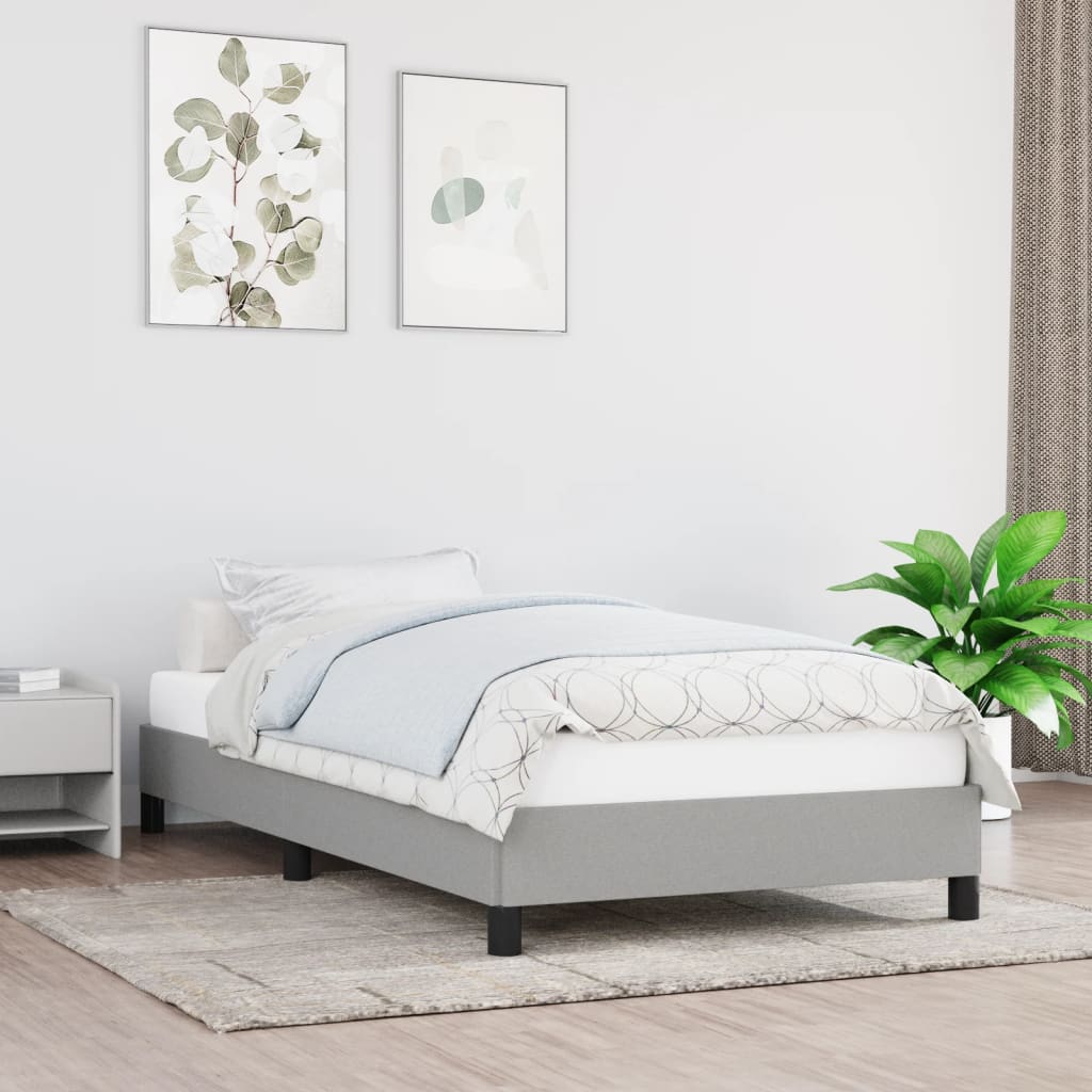 Sengeramme uden madras Lysegrå 80x200 cm Stof
