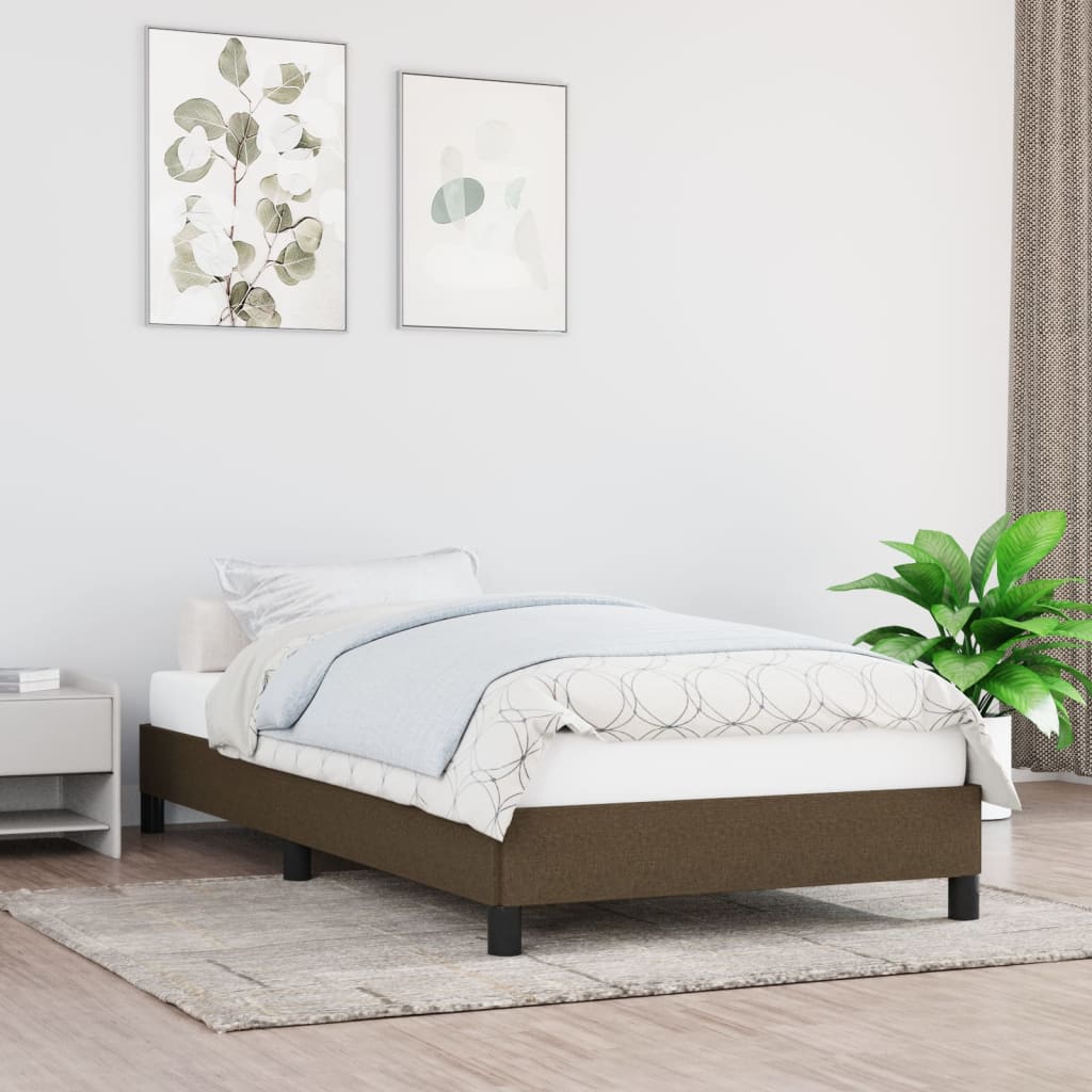 Sengeramme uden madras Mørkebrun 80x200 cm Stof